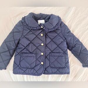 Janie and Jack Toddler Girl Quilted Navy Puffer Jacket 2T